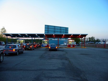 Miracle Twin Drive-In Theatre - Entrance Lanes - Photo From Water Winter Wonderland